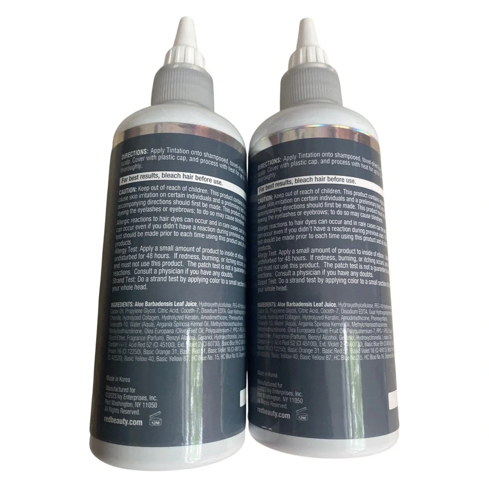 Red by Kiss Tintation Semi-Permanent Hair‎ Color Gunmetal Gray T009 5oz 2 Pack